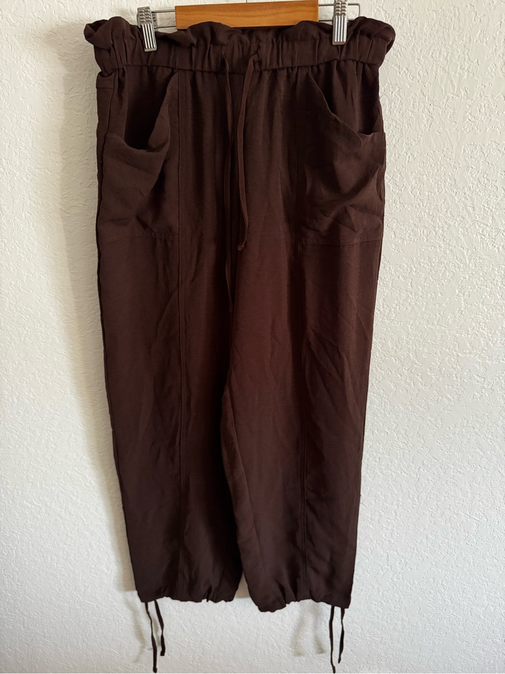 Jules & Leopold Brown Paperbag Waist Cargo Jogger Pants M